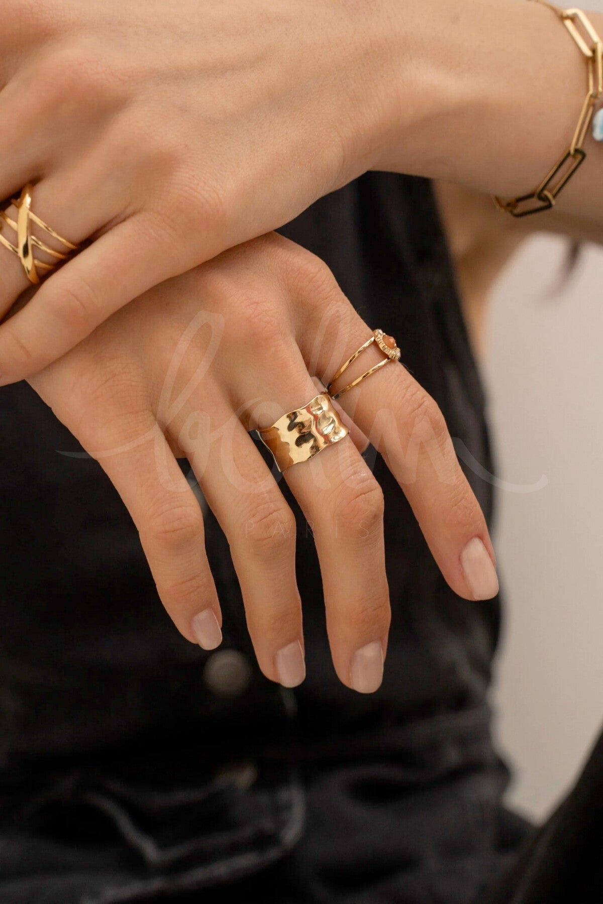 Bague effet martelé Charlène
