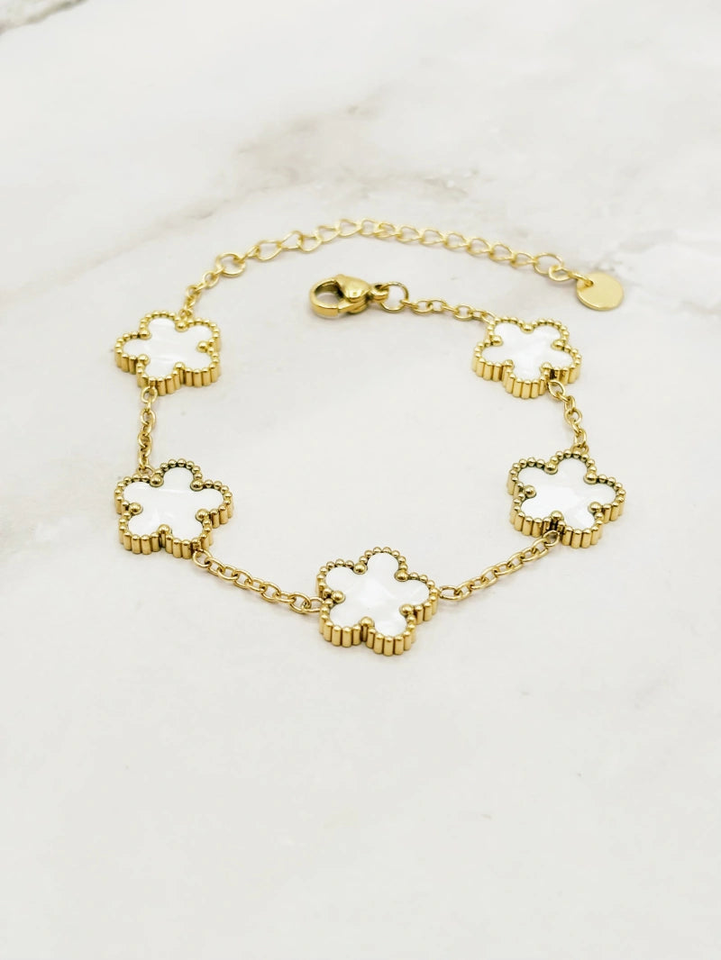 Bracelet doré Trèfles Catalya