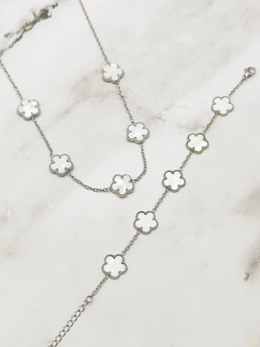 Collier Trèfles nacre Natacha