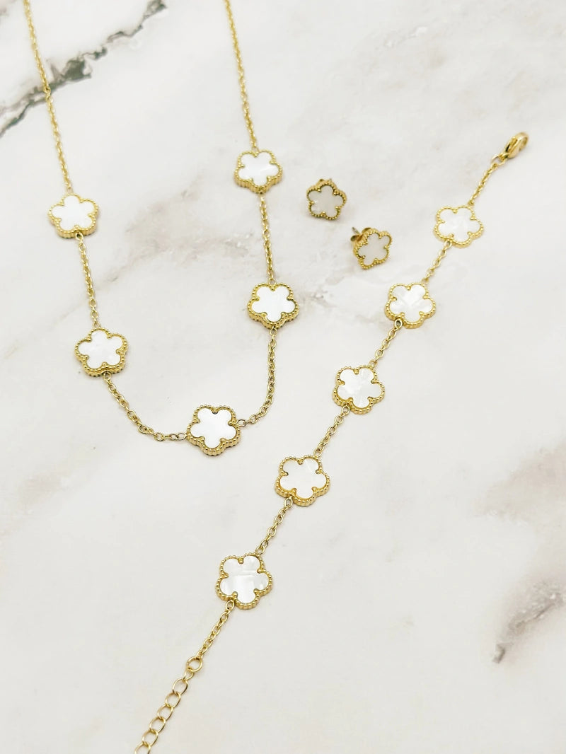 collier Doré trèfles Natacha