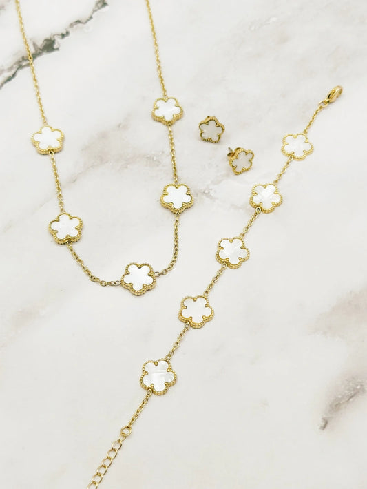 collier Doré trèfles Natacha
