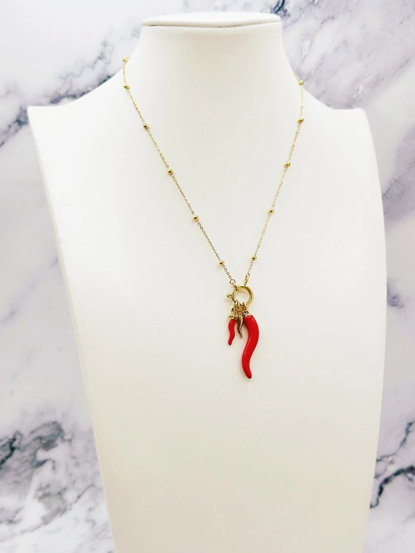 Collier 3 charms Piment Caroline