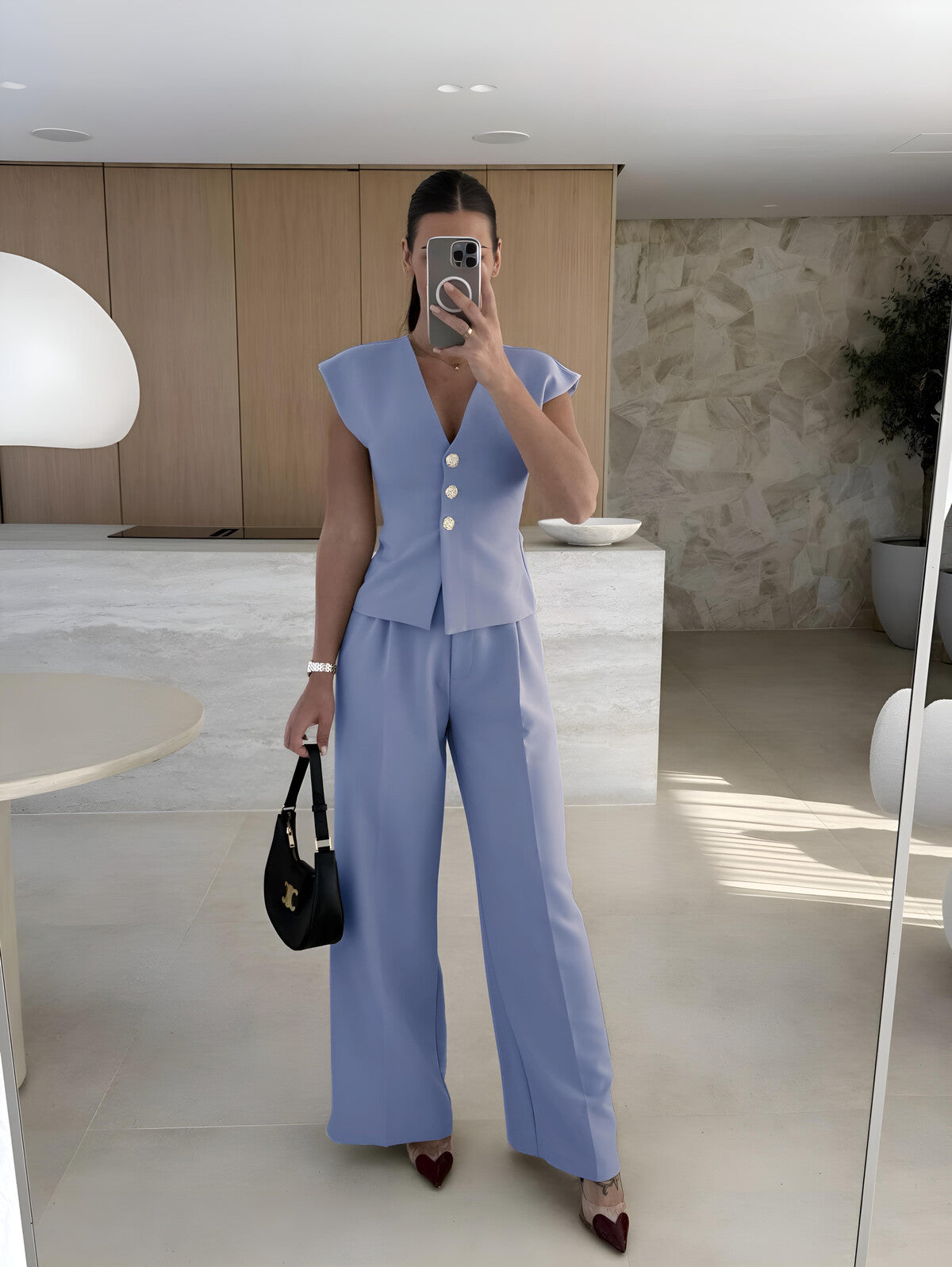 Ensemble gilet sans manche Coralie