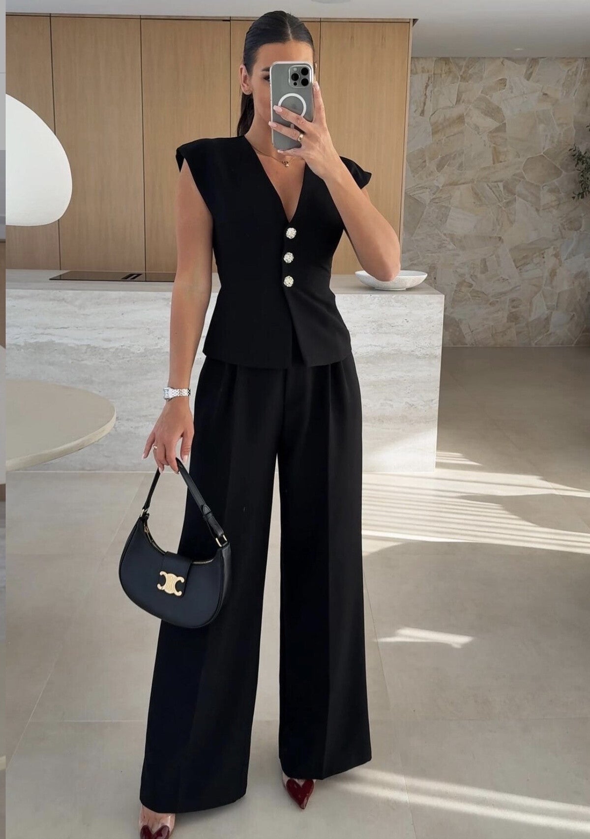 Ensemble gilet sans manche Coralie