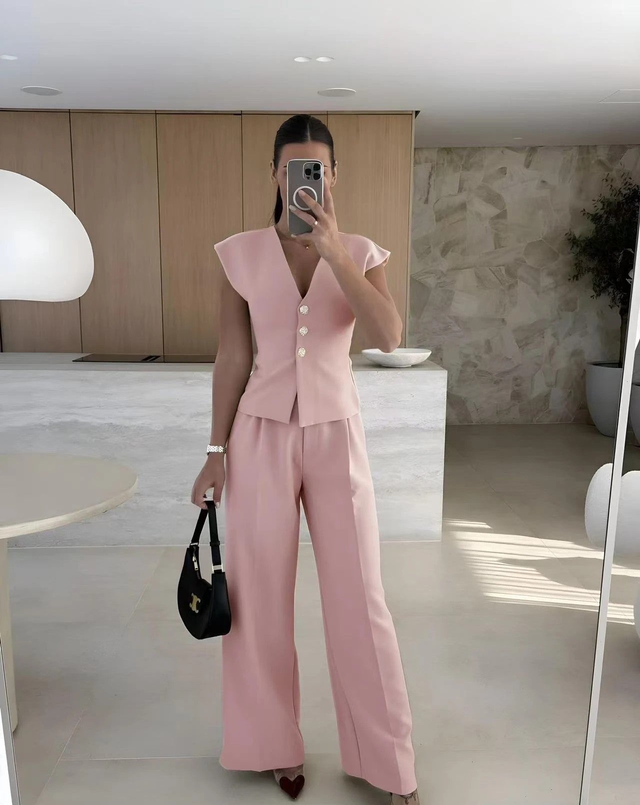 Ensemble gilet sans manche Coralie